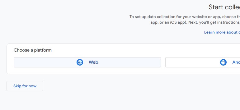 GA Start collecting data